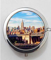 BlackKey Manhattan Places New York City Scenery 3-Compartment Decorative Pocket Gift Box Case Organizer for Pill, Color 1 -247