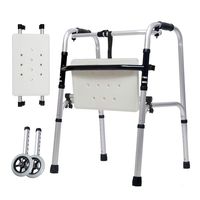 Luckya Crutches Walker Elderly Disabled Aluminum Double Handrails Walking Wheels Bathing Boards Auxiliary Lower Limbs Four Feet 47cm×52cm×73cm Non-Slip Walking Stick with Hospital