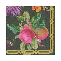 Caspari Découpage Garden Paper Luncheon Napkins in Black - 20 Per Package