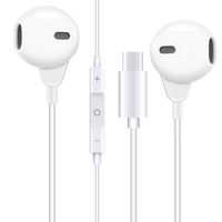 EarFit Earphones, Headphones with Microphone, Volume Control, in-Ear Earbud Headphones for Sports & Exercise with USB Type C Plug Compatible with Pixel 3 XL, OnePlus 7, G7, S8, More