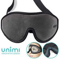 Unimi 100% Light Blocking Sleeping Mask for Women & Men, Larger and Deeper 3D Contoured Eye Mask for Sleeping, Breathable and Super Soft Eye Cover, Ideal for Travel, Shift Work, Naps Grey