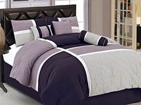Collection 7-Piece Quilted Patchwork Comforter Set/Full-Lavender