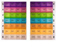 Weekly Rainbow Pill Organizer with Snap Lids| 7-day AM/PM | Detachable Compartments for Pills, Vitamin. (2 set)