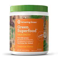Amazing Grass Green Superfood Immunity: Organic Vitamin C (1,000mg), Mushrooms and 7 Greens, 1 Full Serving of Fruits and Veggies per Scoop, Tangerine Flavor, 30 Servings,7.4 Ounce (1 Count)