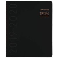 AT-A-GLANCE 2019-2020 Academic Year Monthly Planner, Large, 9" x 11", Contempo, Black (70074X05)
