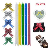 Gift Pull Bows 100PCS Christmas Gifts Wrapping Ribbon Glitter Present Wrap Strings for Birthday Wedding Decoration