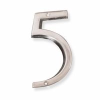 NACH HH-SDW6-ALM Shadow House Address Number - #5, Polished Aluminium, 6"