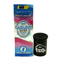 Twisted Hemp"Tropical Breeze" Flavored Hemp Wraps (2 Packs) with KC Pop Top (6 Packs)
