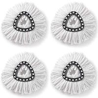 foulon Home Household White Easy Wring Spin Mop Refill Steam Mops