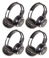 Gravity GR50WHD4-Pack Dual Channel Universal IR Infrared Wireless Foldable in-Car Headphone for TV Video Audio Listening