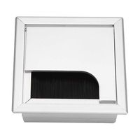 Garosa Aluminium Cable Hole Cover Desk Computer Wire Cable Tidy Outlet Square Cable Outlet Insert Hair Brush with 4mm Thick for Management of Office & Computer Desk Wires (Small)