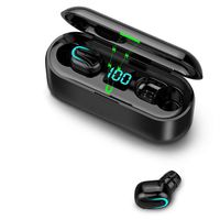 Barcley Q32 Led Display Heavy Bass HiFi Mini Earbuds Smart Touch TWS Wireless Earphones Bluetooth 5.0 Headphone with Microphone 8D Stereo Hi-Fi Headset with Charging Box IPX5 Waterproof (Black)