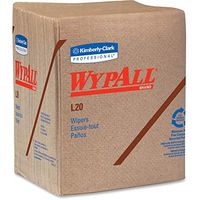 Kimberly Clark 47000 WYPALL L20 Wipers, 12 1/2 x 13, Brown, 68/Pack, 12 Packs/Carton