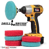 Drill Brush - Scrub Pads - Bathroom Accessories - Cleaning Supplies - Spin Scrubber Pad Kit - Hard Water Stain Remover - Shower Cleaner - Tub Cleaner - Bath Mat - Glass Cleaner - Shower Door Cleaner