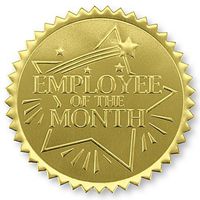 Employee of The Month Embossed Gold Certificate Seals, 102 Pack
