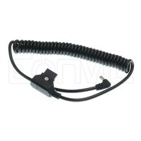 Eonvic D-Tap Male to DC 5.5x2.5mm Coiled Cable for DSLR Rig Power V-Mount Anton Battery (Right Angle DC)