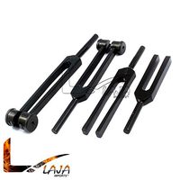 LAJA Imports Limited Edition - Tactical Black - Set of 4 Pcs Aluminum Sensory Tuning Fork C 256 128 512 1024