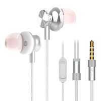 Wired in Ear Earbuds, Mijiaer M30 Stereo Bass Headphones with Microphone Noise Isolating 3.5mm Jack Earphones Remote Control (White)