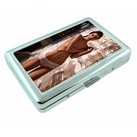 Farmer's Daughter Pin Up Girls USA S5 Silver Cigarette Case Metal Wallet Id Holder 4" X 2.75" RFID Protection