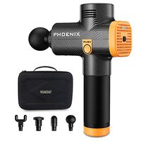 Phoenix Percussion Massage Gun, 40-60dB Super Quiet Deep Tissue Handheld Massager for Neck Back Full Body Muscle Pain Relief, Recovery & Relaxation with Portable Case - Black