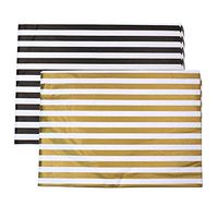 60 Sheets Premium Tissue Gift Wrap Paper Bulk, 20" X 27" Each, Perfect for Gift Wrapping, Wine Bottles, Any Art Craft Idea (Black & Gold Stripes)