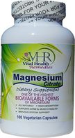 VHR Magnesium Citrate – All Natural – high Absorption – no Artificial fillers or preservatives. 100 Vegetarian Capsules.