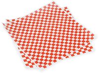 Pack of 1000, 12 x 12" Red/White Checkerboard Food Grade Grease Resistant Tissue Sheet Made In USA