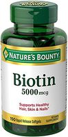Nature's Bounty Biotin 5000 mcg, 150 Softgels