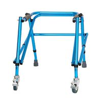 LBYMYB Dwarf Adjustable Height Blue Elderly Disabled Walker Walking Auxiliary Aluminum Alloy Wheelchair