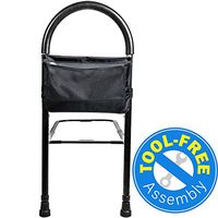 Vaunn Medical Bed Rail Assist & Height Adjustable Grab bar Handle for Adults & Seniors, Charcoal Black