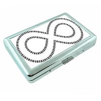 Piano Infinity Keys Em1 Hip Silver Cigarette Case Id Holder Metal Wallet 4" X 2.75" RFID Protection