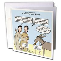 3dRose Mark 11-01-11 Donkey Duty, James, John & Donkey - Greeting Cards, 6 x 6", Set of 6 (gc_38621_1)