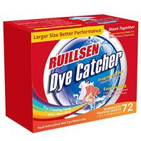 RUILLSEN Color Catcher, Dye Trapping Sheet Dirt Grabber Stain Remover Sheets for Laundry,Dye Catcher In-Wash 72-Count Sheets at School/Single-Apartment/Small Families