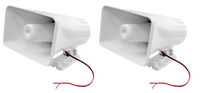 2) NEW PYLE PHSP5 8" 65W 8-Ohm Indoor & Outdoor PA Horns Speaker White Audio
