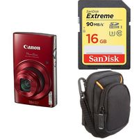 Canon PowerShot ELPH 190 Digital Camera w/ 10x Optical Zoom and Image Stabilization - Wi-Fi & NFC Enabled (Red) + Free Accessory Bundle