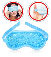 Gel Eye Mask Hot or Cold Pack - Ice Eye Mask Puffy Eyes and Dark Circles - Cooling Eye Mask Headaches Migraine and Sinus Pain - Eye Therapy Heat Mask Gel Beads - Stress Pain Relief Eye Mask Puffiness