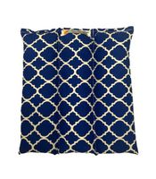 Corn-Bags Microwavable Heating Pad 9" x 9" for Pain Relief from Arthritis Pain, Headaches, Menstrual Cramps, Warming Up in Blue Quatrefoil Fabric