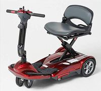 EV Rider Transport Move Manual Folding Scooter - Lithium Battery Lightweight Travel Mobility Scooter (Red)