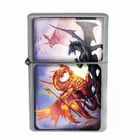 Wind Proof Dual Torch Refillable Lighter Dragons Design-008