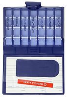 Kibodan Vinyl Pill Case Wallet - Weekly Pill Organizer (Blue)