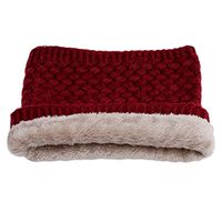 Meolin Womens Winter Knit Thickened Wool Collar Scarves Warm Neck Scarf ,dark red,8.669.45in