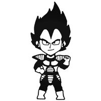 So Cool Stuff Dragonball Z Cute Vegeta - Vinyl 5" tall (Color BLACK) decal laptop tablet skateboard car windows sticker