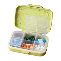 bjduck99 3/6 Slots Moisture-proof Pill Box Medicine Storage Case Travel Drug Organizer - Green 6 Compartments