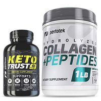 Perfotek Keto Diet Pills Weight Loss Supplement Fat Burner Advanced Extract Formula & Hydrolyzed Collagen Peptides Powder Pasture Raised Cattle Non-GMO Grass-Fed Gluten-Free Unflavored 1 Lb