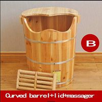 Foot Bath Tub，Solid Wood Foot Soaking Barrel，Wooden Foot Bath Barrel，Foot Spa Wooden Tub，Thicken Wooden Tub，Wood Foot Basin,Wooden Foot Bath (Color : B)