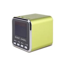 Music Angel JH-MD08D LCD Screen Mini Digital Speaker Clock Alarm TF MP3 Player FM Radio(green)