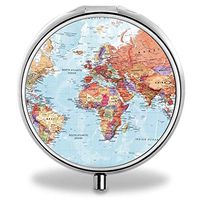 Glad grace Pill Organizer, Map Pill Boxes with 3 Components Metal Portable Pill Container for Purse, Travelling and Daily Needs