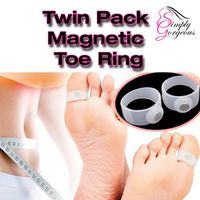 1 Pair Soft Silicone Magnetic Toe Rings - Weight Loss Aid