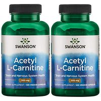 Swanson Acetyl L-Carnitine 500 Milligrams 100 Veg Capsules (2 Pack)