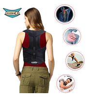 Posture Corrector and Back Support Brace, ZSZBACE Adjustable Breathable Back Shoulder Support Belt for Men & Women (XL: Waist Length fits 36.2-40.2", Black)